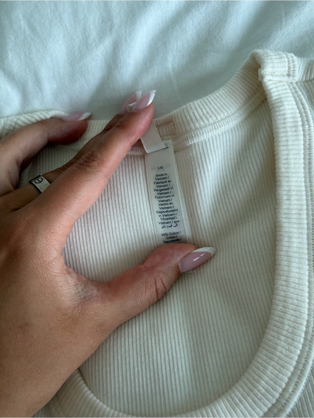 Skims Cream Ribbed Tank Top - Picture 3 of 4